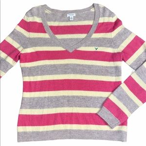 American Eagle Angora/Cashmere Striped sweater